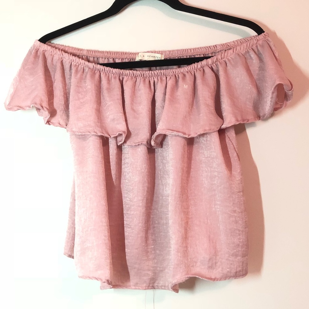 NWT Off the shoulder Crop Top Shirt pink